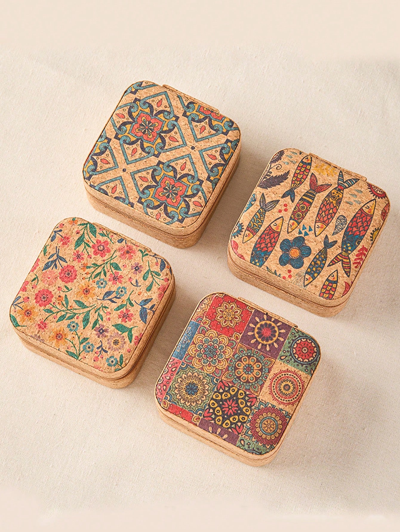 علبة مجوهرات مربعة الشكل بتصمي - مراجعة Travel Accessories Jewelry وسعره